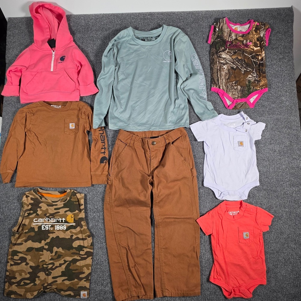Carhartt Kids Mixed Lot XS 5 3T 12M 6M 3M Camo Force Hoodie Pants Bodysuits